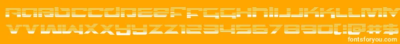 northstargrad-Schriftart – Weiße Schriften auf orangefarbenem Hintergrund