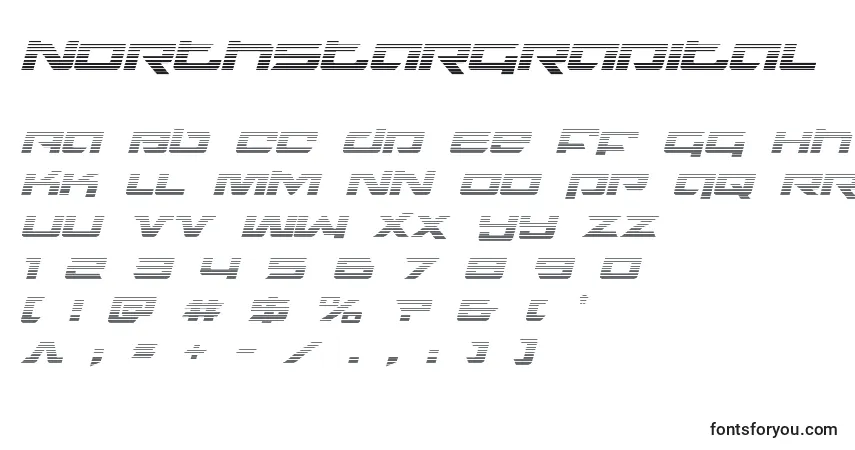 Schriftart Northstargradital (135745) – Alphabet, Zahlen, spezielle Symbole