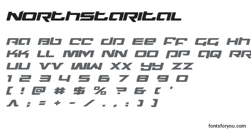 Шрифт Northstarital (135748) – алфавит, цифры, специальные символы