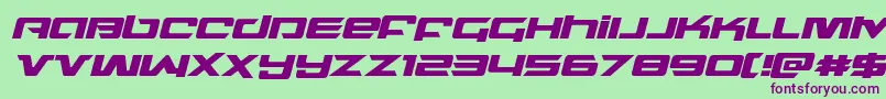 フォントnorthstarital – 緑の背景に紫のフォント