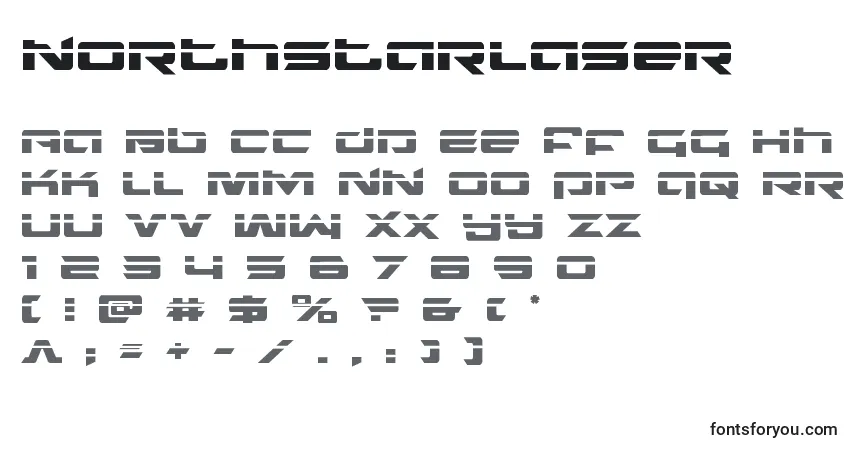 Czcionka Northstarlaser – alfabet, cyfry, specjalne znaki