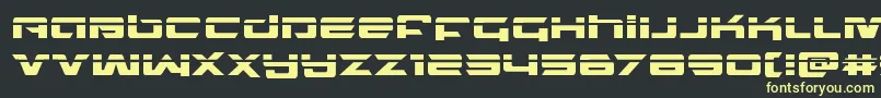 フォントnorthstarlaser – 黒い背景に黄色の文字