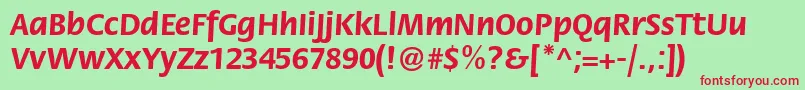 FlorabttBold Font – Red Fonts on Green Background