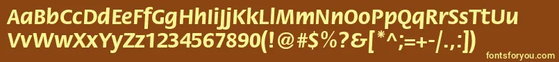 FlorabttBold Font – Yellow Fonts on Brown Background