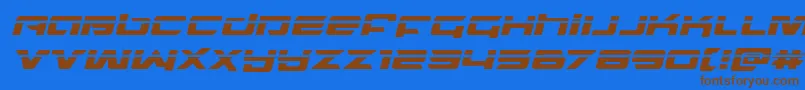 northstarlaserital-Schriftart – Braune Schriften auf blauem Hintergrund