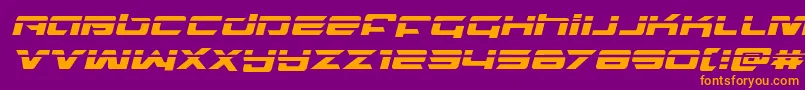 northstarlaserital-Schriftart – Orangefarbene Schriften auf violettem Hintergrund