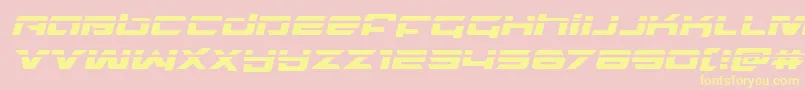 フォントnorthstarlaserital – 黄色のフォント、ピンクの背景
