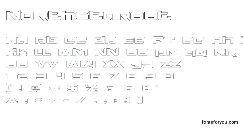 Шрифт Northstarout (135752) – алфавит, цифры, специальные символы