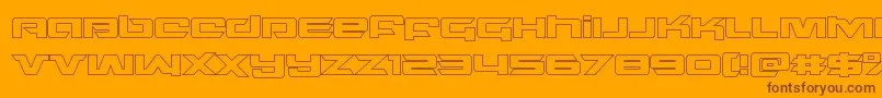 northstarout-fontti – ruskeat fontit oranssilla taustalla