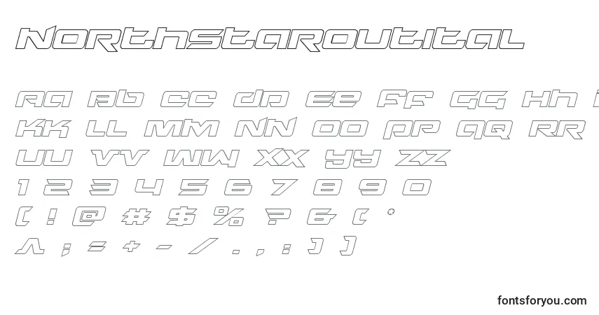 Шрифт Northstaroutital (135753) – алфавит, цифры, специальные символы