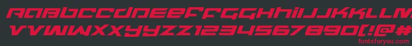 Czcionka northstarsuperital – czerwone czcionki na czarnym tle
