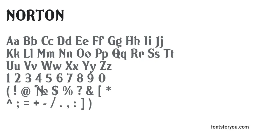 Шрифт NORTON   (135756) – алфавит, цифры, специальные символы