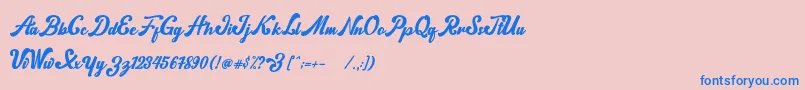 norty Font – Blue Fonts on Pink Background