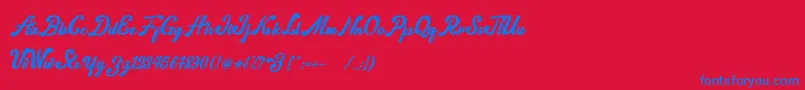 norty Font – Blue Fonts on Red Background