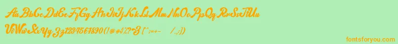 norty Font – Orange Fonts on Green Background