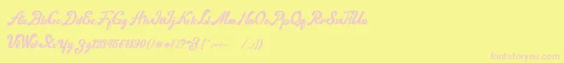 norty Font – Pink Fonts on Yellow Background