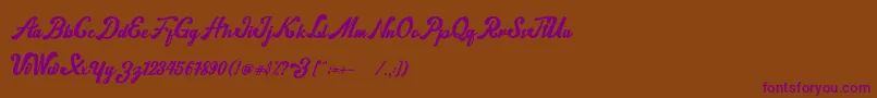 norty Font – Purple Fonts on Brown Background