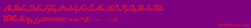 norty Font – Red Fonts on Purple Background