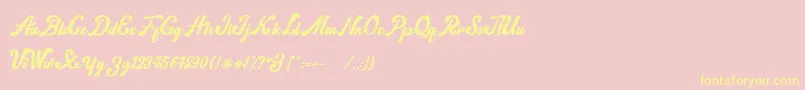 norty Font – Yellow Fonts on Pink Background