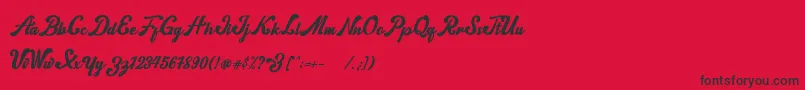 norty Font – Black Fonts on Red Background