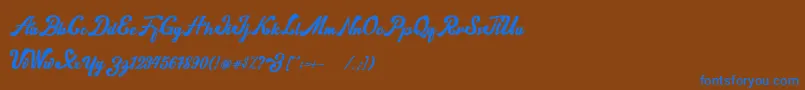 norty Font – Blue Fonts on Brown Background