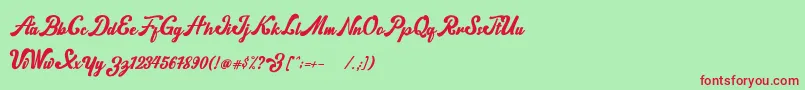 norty Font – Red Fonts on Green Background