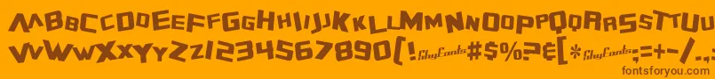 SfZeroGravityCondensed Font – Brown Fonts on Orange Background