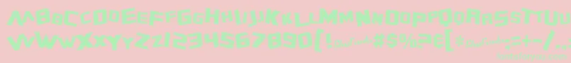 SfZeroGravityCondensed Font – Green Fonts on Pink Background