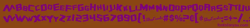 SfZeroGravityCondensed Font – Purple Fonts on Brown Background