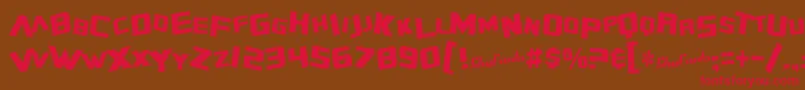 SfZeroGravityCondensed Font – Red Fonts on Brown Background
