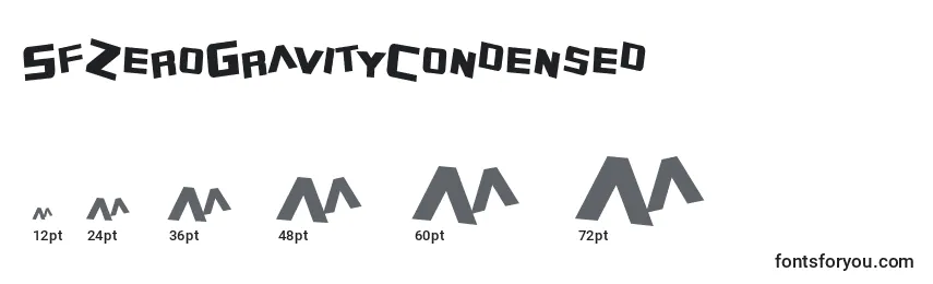 SfZeroGravityCondensed Font Sizes