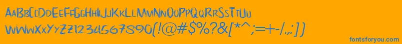 NoScary regular Font – Blue Fonts on Orange Background