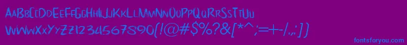 NoScary regular Font – Blue Fonts on Purple Background