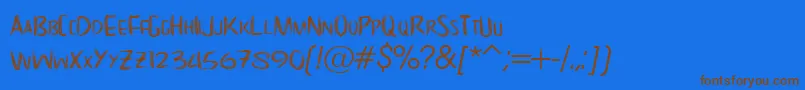 NoScary regular Font – Brown Fonts on Blue Background