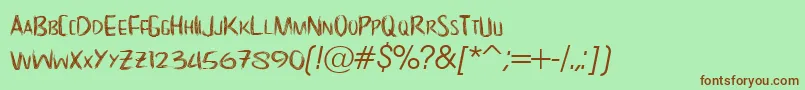 NoScary regular Font – Brown Fonts on Green Background