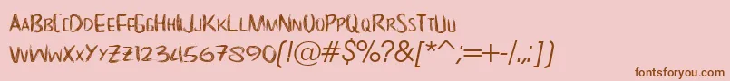 Fonte NoScary regular – fontes marrons em um fundo rosa