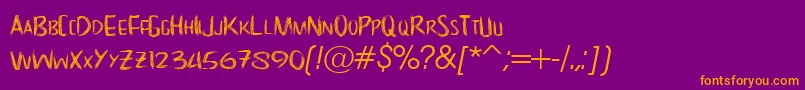 NoScary regular Font – Orange Fonts on Purple Background