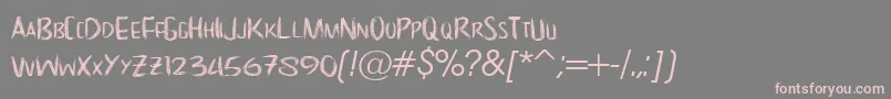 NoScary regular Font – Pink Fonts on Gray Background