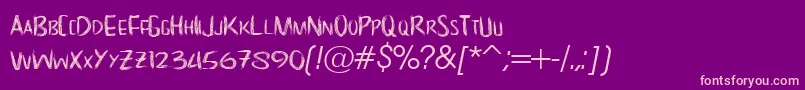 NoScary regular Font – Pink Fonts on Purple Background