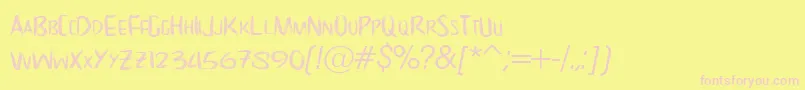 Czcionka NoScary regular – różowe czcionki na żółtym tle
