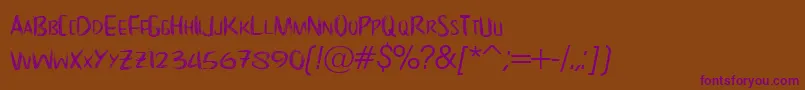 NoScary regular Font – Purple Fonts on Brown Background