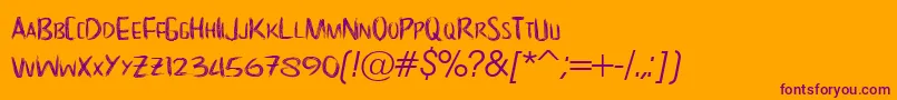 NoScary regular Font – Purple Fonts on Orange Background