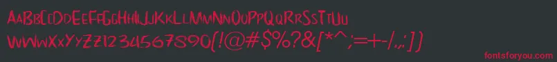 NoScary regular Font – Red Fonts on Black Background