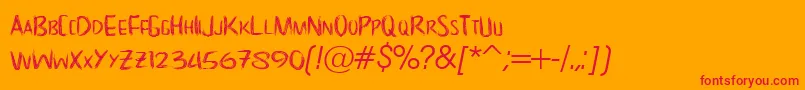 NoScary regular Font – Red Fonts on Orange Background