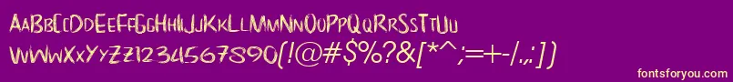 NoScary regular Font – Yellow Fonts on Purple Background
