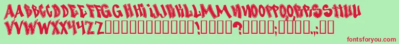 NOSED    Font – Red Fonts on Green Background