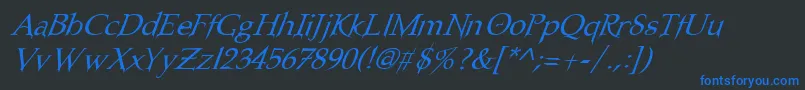 Nosfo    Font – Blue Fonts on Black Background