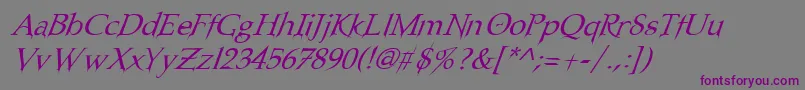 Nosfo    Font – Purple Fonts on Gray Background