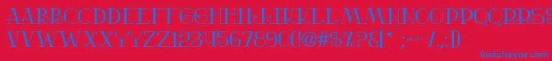 フォントNostalgic – 赤い背景に青い文字