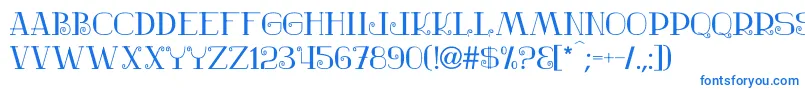 フォントNostalgic – 白い背景に青い文字